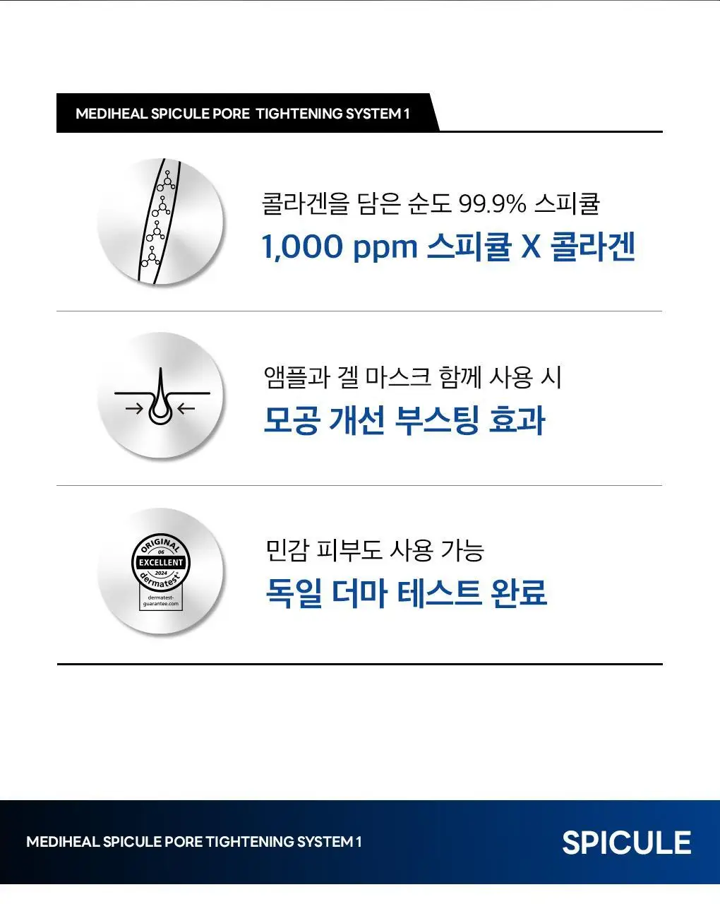 [모공부스팅] 메디힐 스피큘 모공 탄력 시스템 마스크 1매 2종 (스피큘 1000/3000) 상세페이지 8
